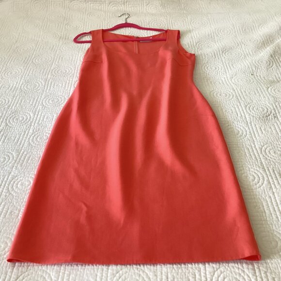Céline CELINE Sleeveless Sheath Dress PENCIL DRESS Size M Coral - Picture 9 of 11